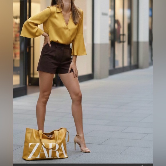 Zara Dresses & Skirts - Zara Mustard Yellow Blouse